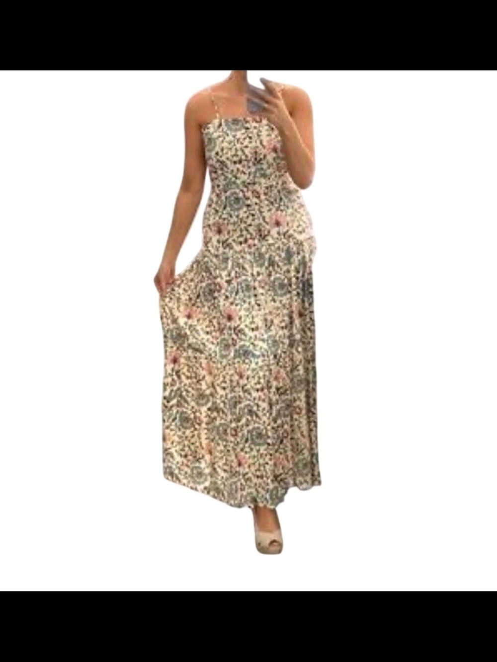 RAGA Deema Tiered Floral Maxi Dress NWT 100% Cotton Size Large MSRP $270